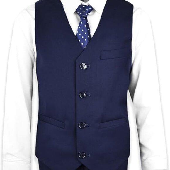 Bavy Blue Boys' Slim Fit Suit Complete Outfit Size 8 - Picture 4 of 4